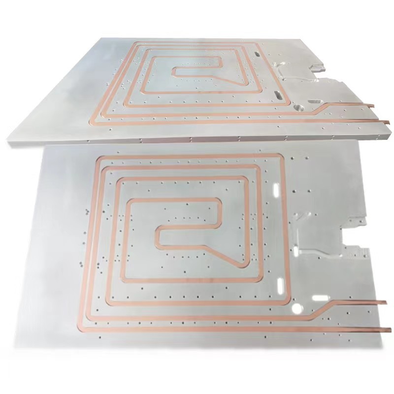 Aluminum substrate shallow buried copper tube cold plate